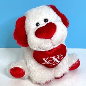 RARE Vintage Walmart‎ Puppy Dog Red XOXO Heart 7" Plush Stuffed Animal Toy